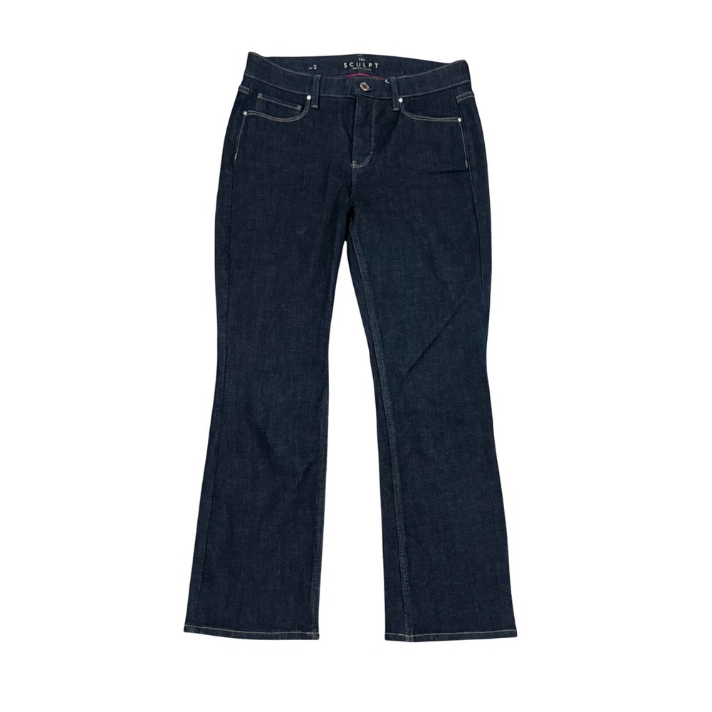 White House Black Market The Sculpt Boot Crop Jeans Dark Wash Size 2